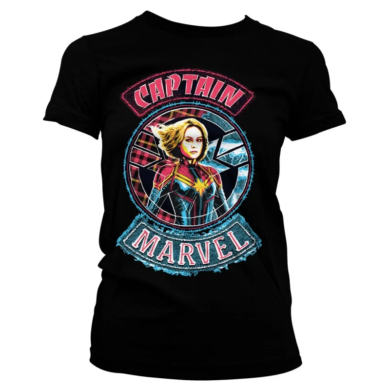 Dámské tričko Marvel CAPTAIN MARVEL PATCH černé