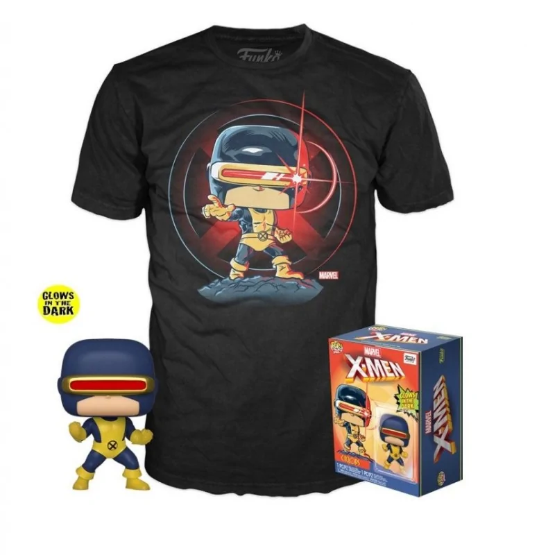 POP figure and T-shirt X-men Cyclops exclusive GITD