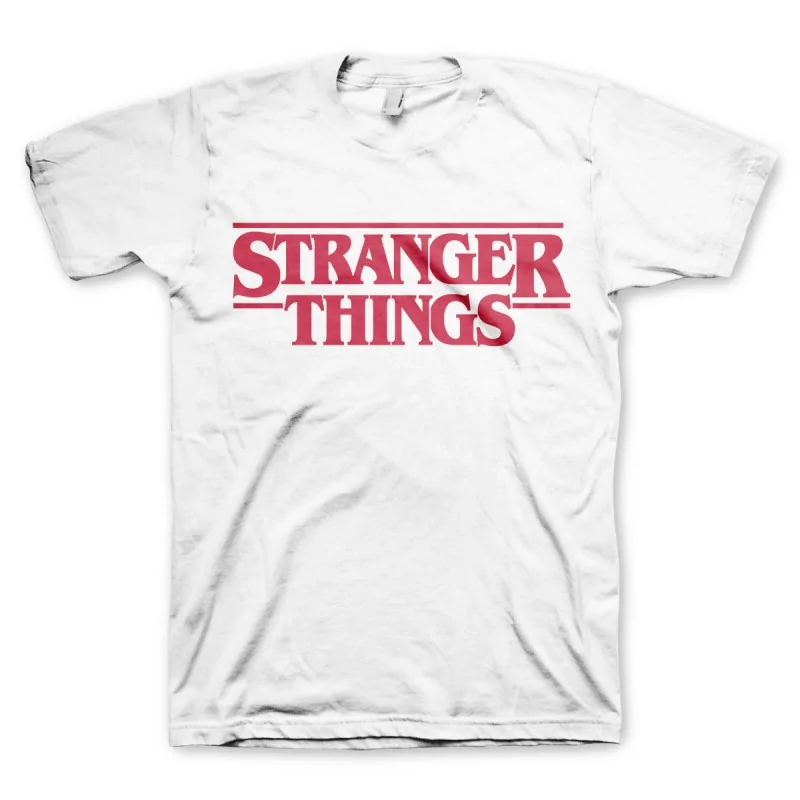 Pánské tričko Stranger Things logo bílé