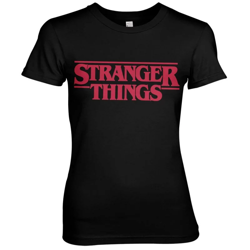 Women T-shirt Stranger Things logo black