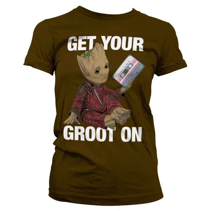 Dámské tričko Groot hnědé