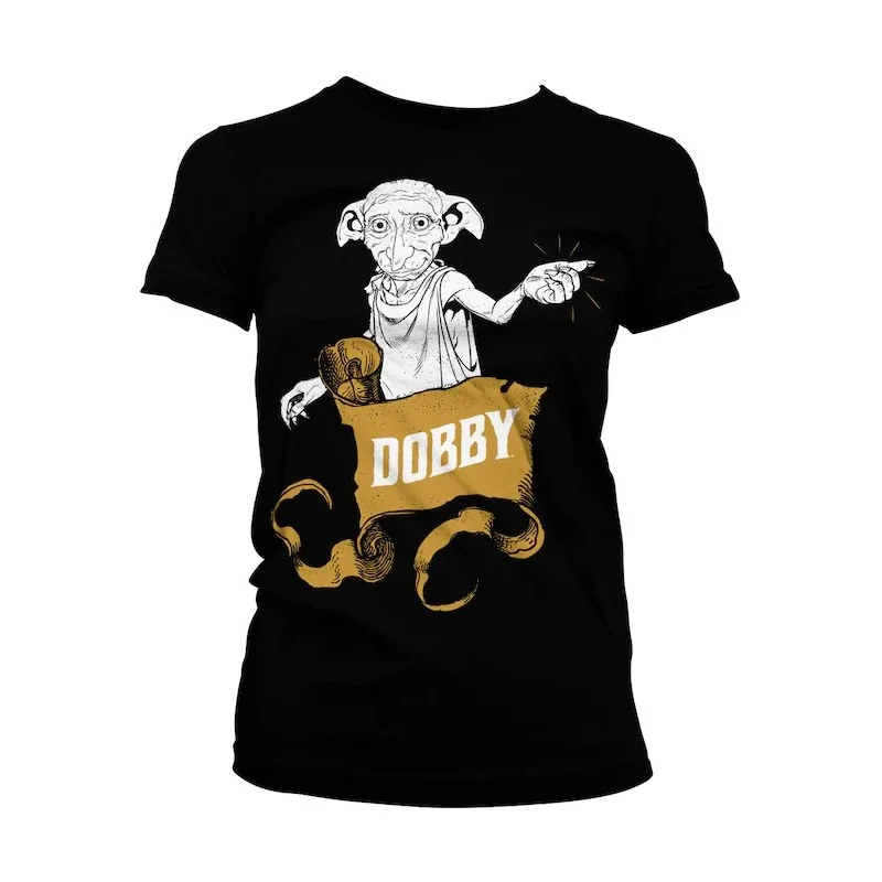 Women T-shirt Dobby black