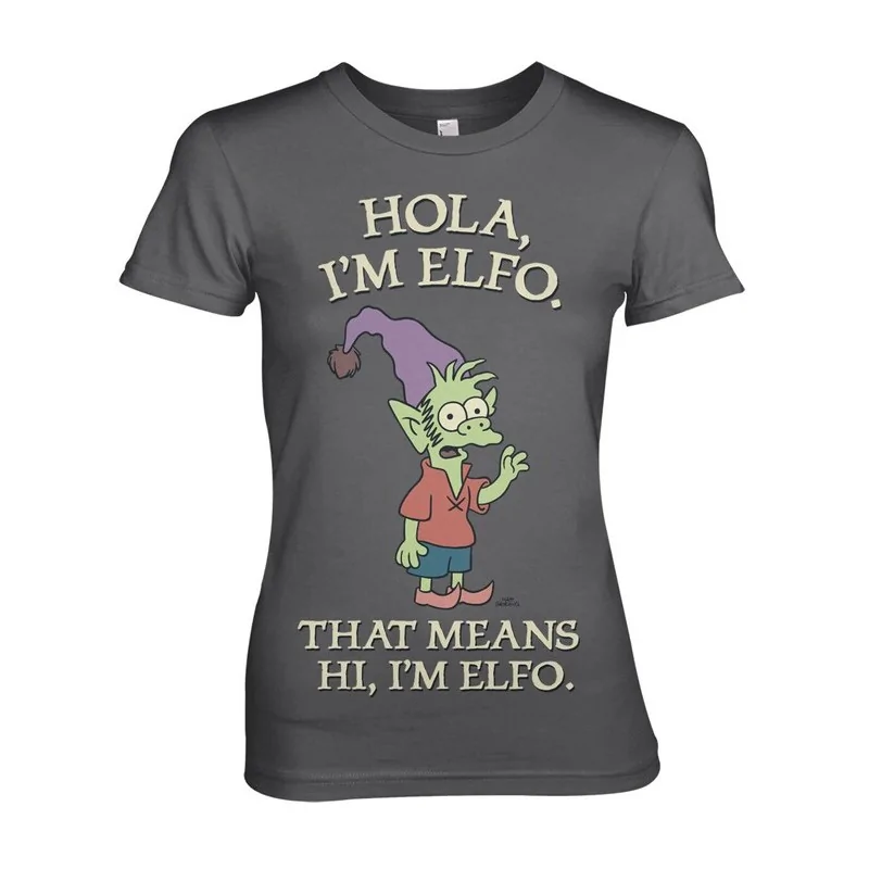 Women T-shirt Disenchantment Hola, I'm Elfo grey