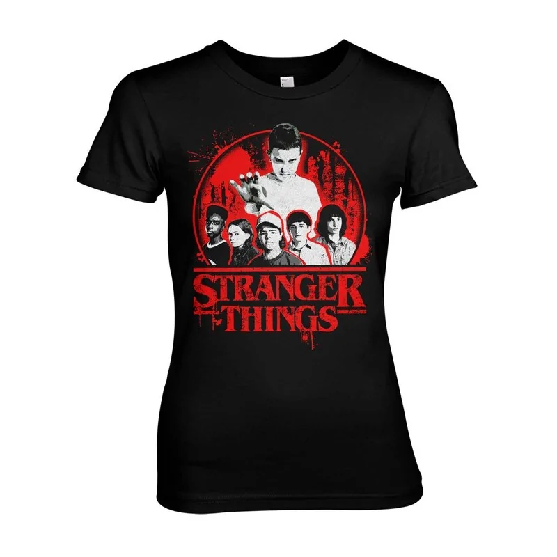 Dámské tričko Stranger Things skupina černé