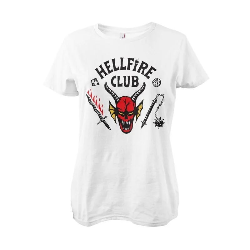 Dámské tričko Stranger Things Hellfire Club bílé