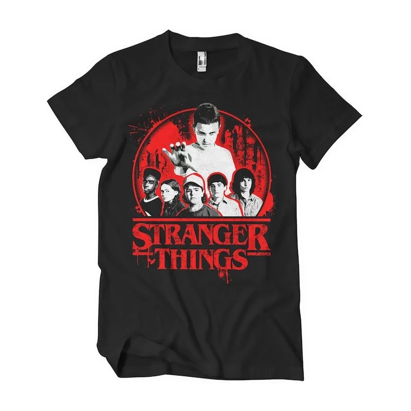 Pánské tričko Stranger Things skupina černé