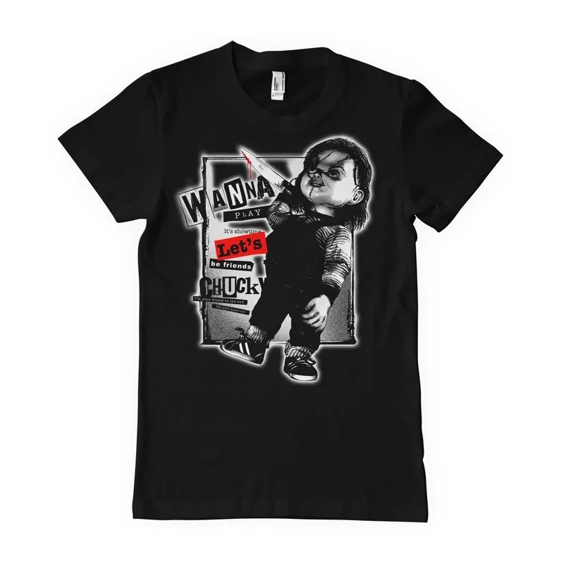 Pánské tričko Chucky - Let's Be Friends černé