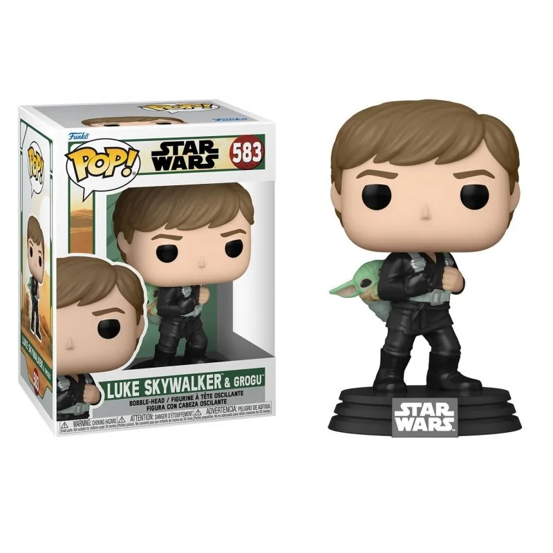 POP figurka Luke Skywalker and Grogu 9 cm
