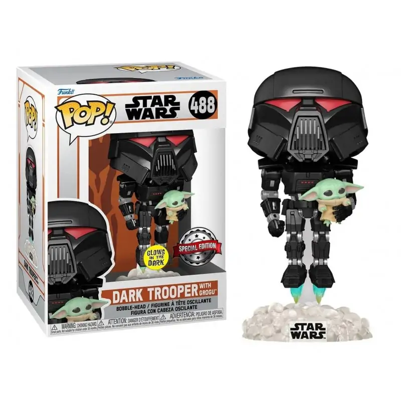 POP figurka Dark Trooper with Grogu 9 cm GITD Special edition