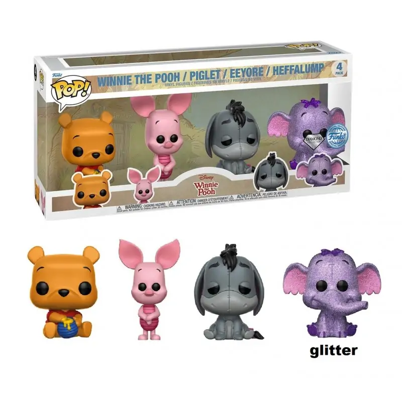 POP figure Winnie the Pooh, Piglet, Eeyore, Heffalump 9 cm 4-pack exclusive