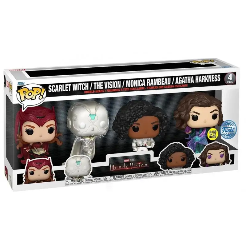 POP figure Scarlet Witch, The Vision, Monica Rambeau, Agatha Harkness 9 cm 4-pack exclusive