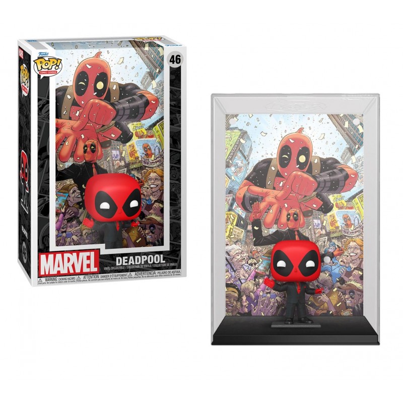 POP figurka Deadpool in Black Suit 9 cm comic cover POŠKOZENÁ KRABIČKA 1