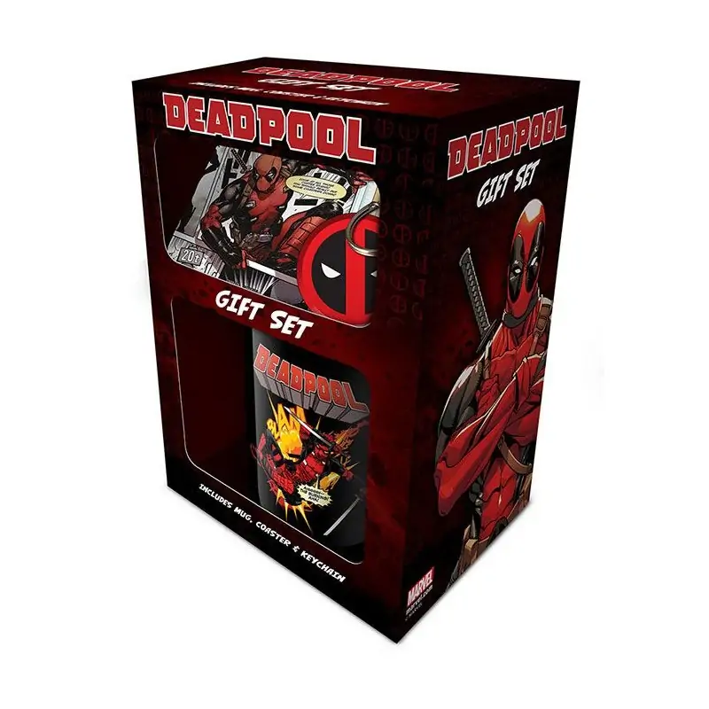 Dárkový set Deadpool hrnek, podtácek, klíčenka