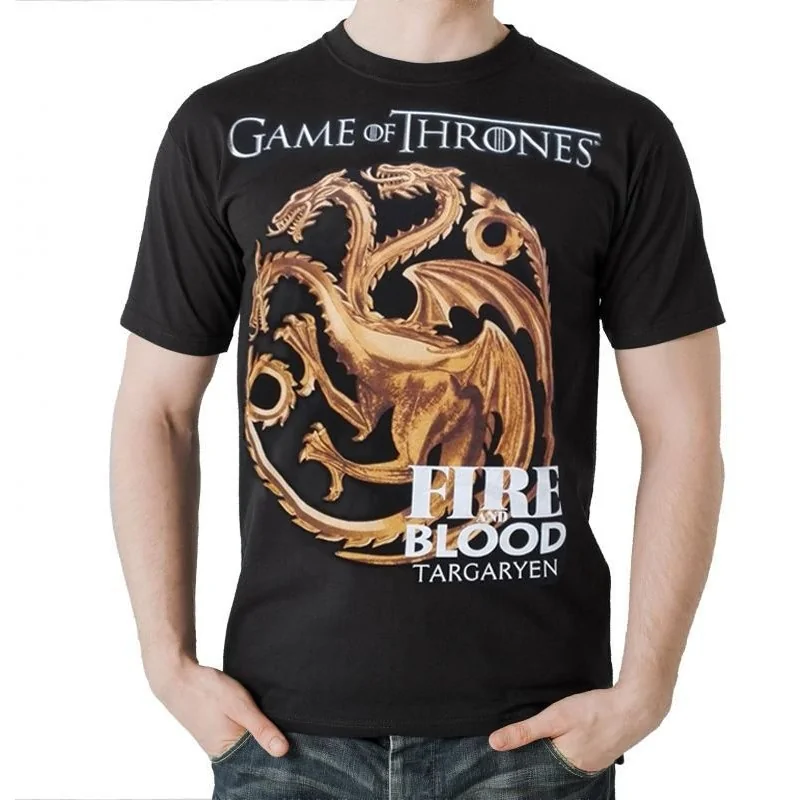 Pánské tričko Game of Thrones Fire Blood Targaryan černé