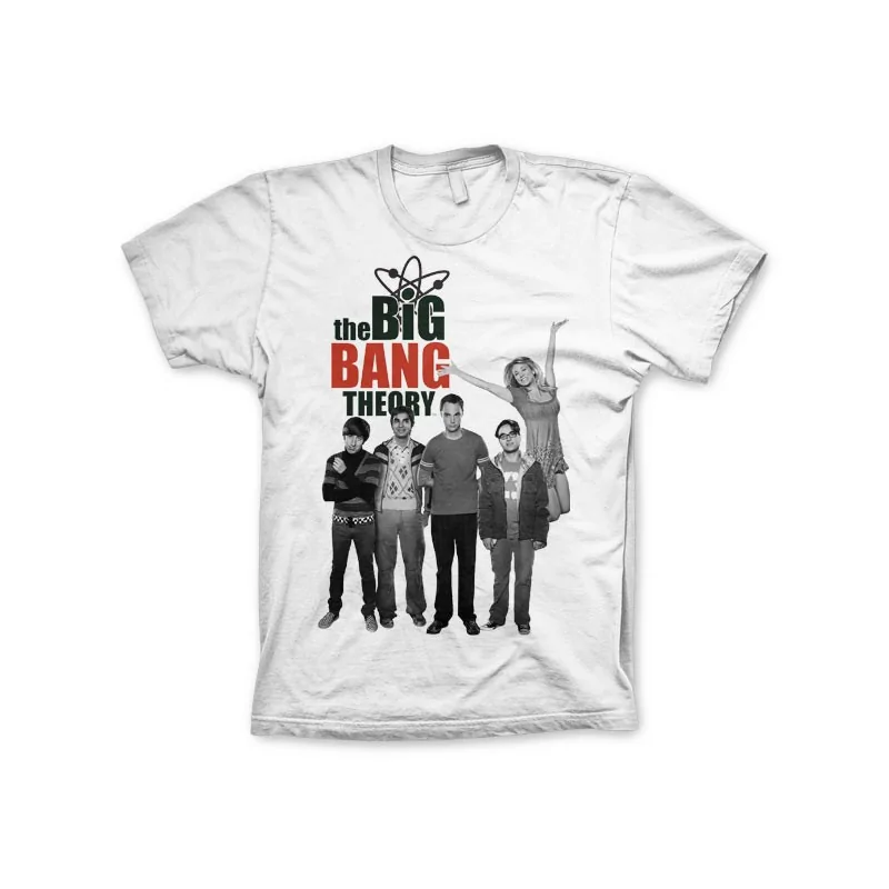 Men T-shirt Big Bang Theory cast cover white